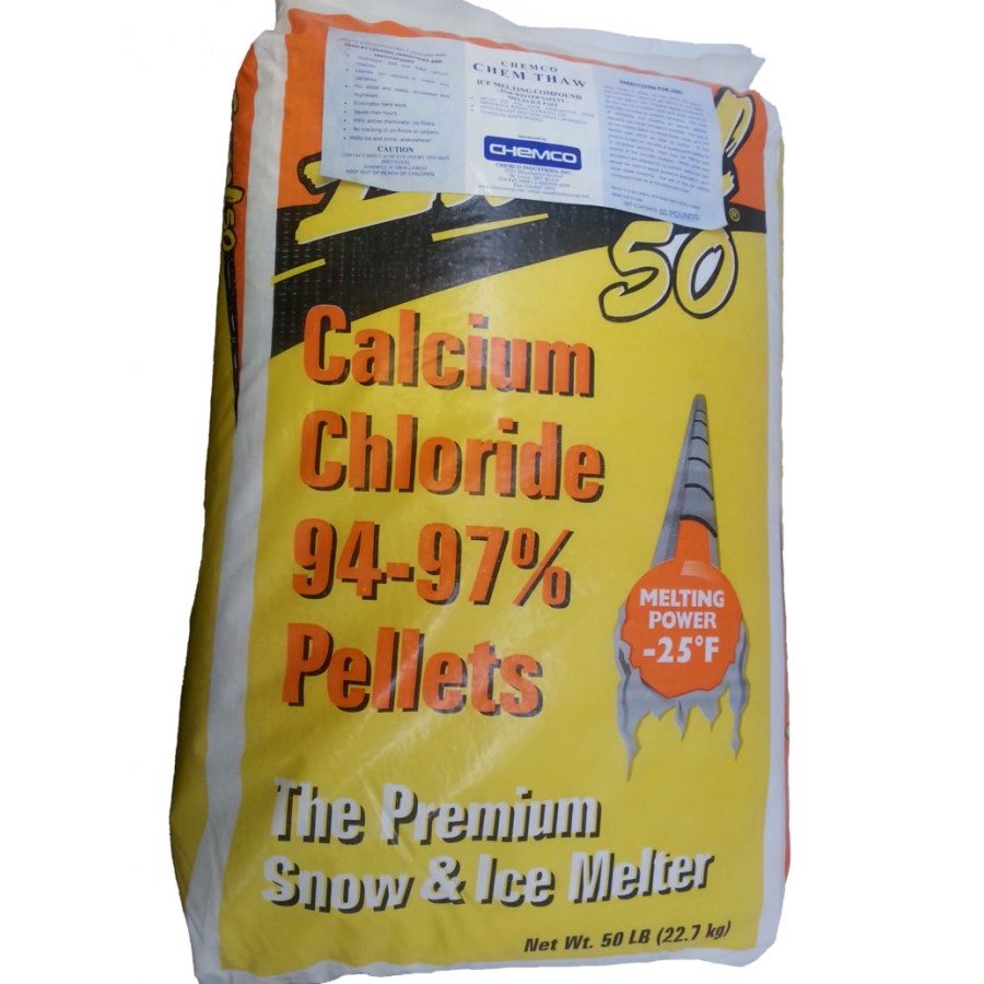 Chem Thaw Industrial Ice Melt - Calcium Chloride Pellets (packaged in 50 lb Bag) - Effective up to -25 F.