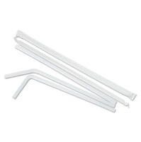 STRAWS STRAWS - Jumbo Straws, 7 5/8", Plastic, White FlexBoardwalk  Jumbo StrawsC-7.625"WRPD FLEX JM