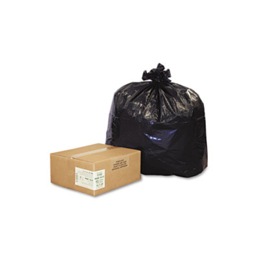 TRASH BAGS TRASH BAGS - Recycled Can Liners, 40-45 Gal., 2.0 mil, 40 x 46, Black, 100/CartonEarthsen