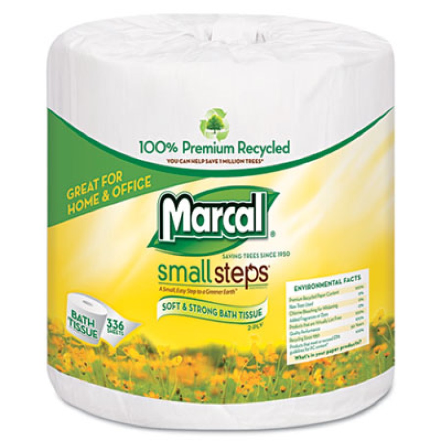 TOILET PAPER TOILET PAPER - 100% Premium Recycled 2-Ply Embossed Toilet TissueMarcal  Small Steps  1