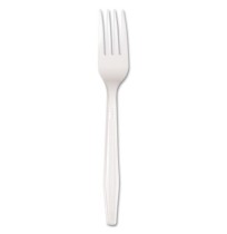 PLASTIC FORKS PLASTIC FORKS - Full Length Polystyrene Cutlery, Fork, White, 100/BoxBoardwalk  Full-L