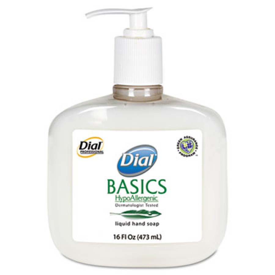 HAND SOAP HAND SOAP - Basics Hypoallergenic Liquid Soap, White Pearl, Honeysuckle, 16 oz PumpDial  B