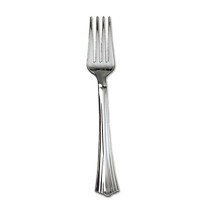 PLASTIC FORKS PLASTIC FORKS - Heavyweight Plastic Forks, Silver, 7 Inches, Reflections Design, 600/C