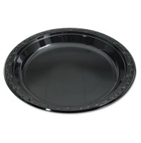 PLASTIC PLATES PLASTIC PLATES - Silhouette Black Plastic Plates, 10 1/4 Inches, Round, 100/PackGenpa