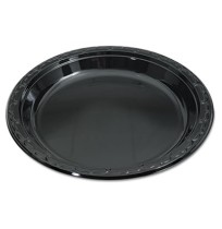 PLASTIC PLATES PLASTIC PLATES - Silhouette Black Plastic Plates, 10 1/4 Inches, Round, 100/PackGenpa