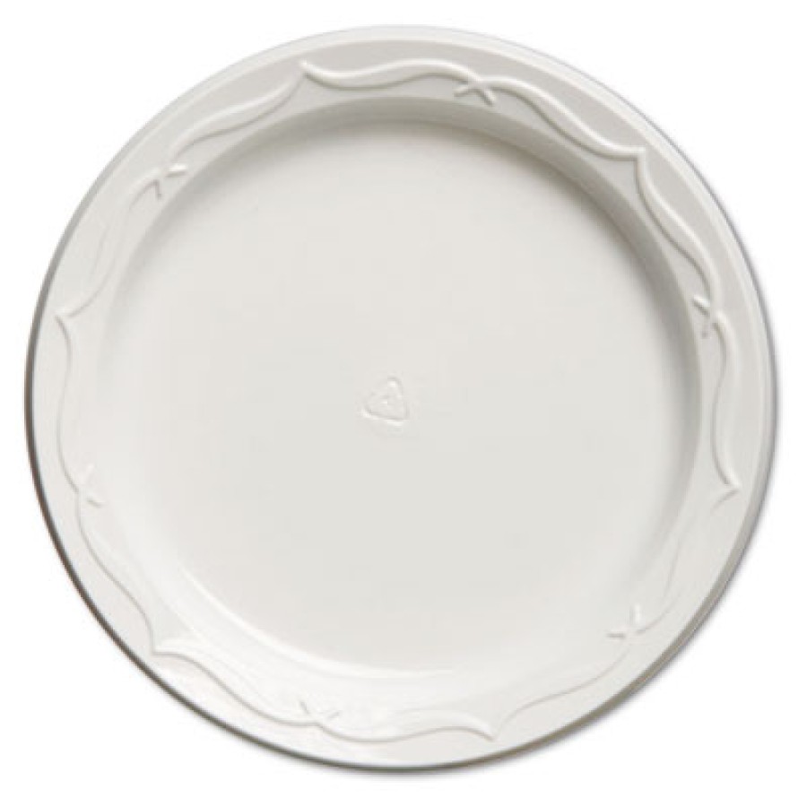 PLASTIC PLATES PLASTIC PLATES - Aristocrat Plastic Plates, 6 Inches, White, Round, 125/PackGenpak  A
