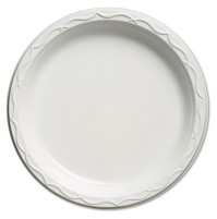 PLASTIC PLATES PLASTIC PLATES - Aristocrat Plastic Plates, 10 1/4 Inches, White, Round, 125/PackGenp