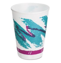 FOAM CUPS FOAM CUPS - Trophy Foam Hot/Cold Drink Cups, 12 oz., Jazz Design, 100/PackSOLO  Cup Compan