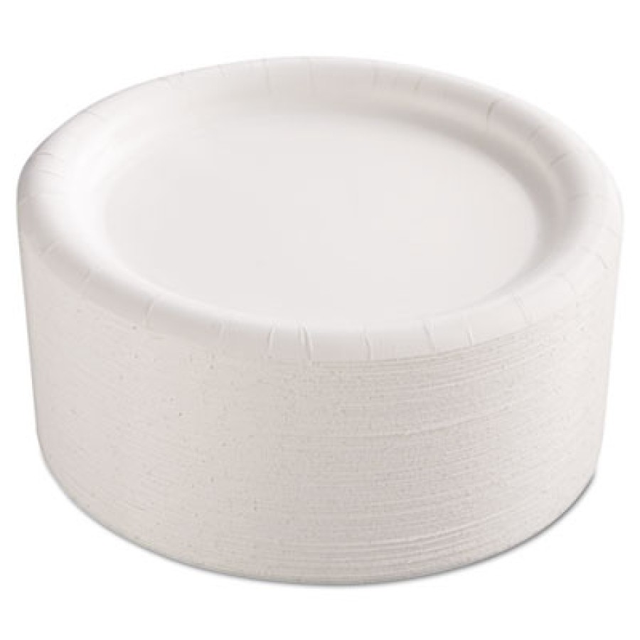 PAPER PLATE | PAPER PLATE | 4/125'S - C-PPR PLT CLAYCOAT 9IN  WHI 4/12