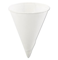 PAPER CUPS PAPER CUPS - Rolled-Rim Paper Cone Cups, 4oz, WhiteKonie  Paper Cone CupsC-RLLD RIM PPR C