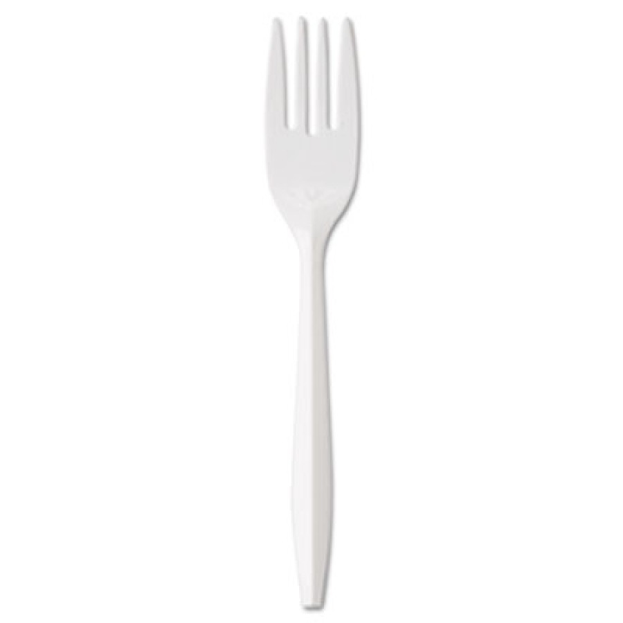 PLASTIC FORKS PLASTIC FORKS - Medium-Weight Cutlery, 6 1/4", Fork, WhiteGEN Medium-Weight CutleryC-P