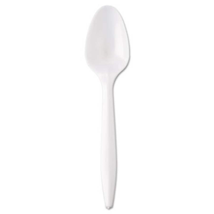 PLASTIC SPOONS PLASTIC SPOONS - Wrapped Cutlery, 6 1/4", Teaspoon, WhiteGEN Wrapped CutleryC-PP MED 