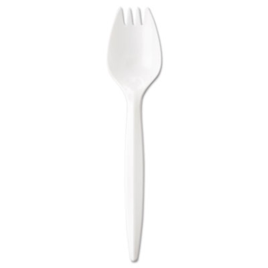 PLASTIC SPORKS PLASTIC SPORKS - Wrapped Cutlery, 6 1/4", Spork, WhiteGEN Wrapped CutleryC-PP MED WT 