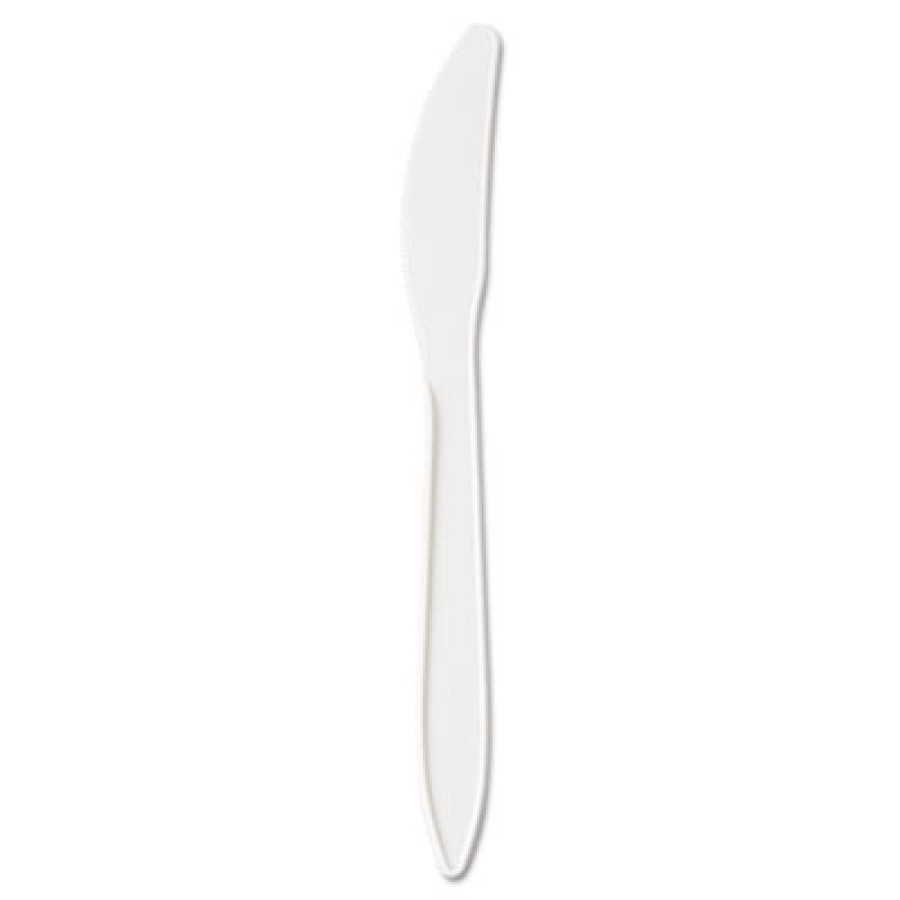 PLASTIC KNIFES PLASTIC KNIFES - Medium-Weight Cutlery, 6 1/4", Knife, WhiteGEN Medium-Weight Cutlery