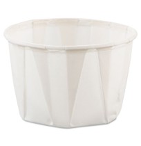 SOUFFLE CUPS SOUFFLE CUPS - Treated Paper Souffl  Portion Cups, 2 oz., White, 250/BagSOLO  Cup Compa