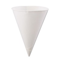 PAPER CUPS PAPER CUPS - Rolled-Rim Paper Cone Cups, 6oz, White, 200/BagKonie  Paper Cone CupsC-RLLD 