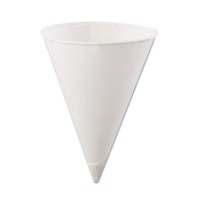PAPER CUPS PAPER CUPS - Rolled-Rim Paper Cone Cups, 4.5oz, WhiteKonie  Paper Cone CupsC-RLLD RIM PPR
