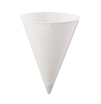 PAPER CUPS PAPER CUPS - Rolled-Rim Paper Cone Cups, 4.5oz, WhiteKonie  Paper Cone CupsC-RLLD RIM PPR
