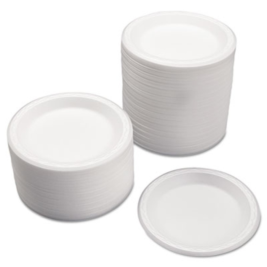 250 Pieces White Round Foam Plate 10 Inch –