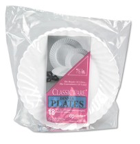 PLASTIC PLATES PLASTIC PLATES - Classicware Plates, Plastic, 7.5 in, WhiteWNA Classicware  Plastic D