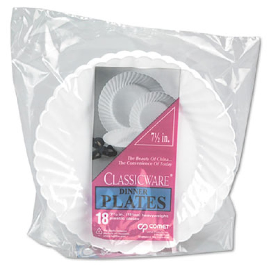 PLASTIC PLATES PLASTIC PLATES - Classicware Plates, Plastic, 7.5 in, WhiteWNA Classicware  Plastic D