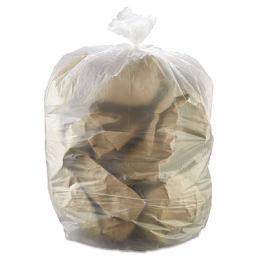 TRASH CAN LINERS TRASH CAN LINERS - High-Density Can Liner, 36 x 60, 55-Gallon, 17 Micron, Clear, 25