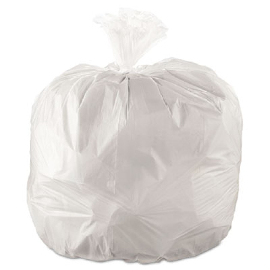 GARBAGE BAGS GARBAGE BAGS - Cub Commercial Low-Density Can Liners, 40 x 46, 45-Gal, 0.9 Mil, White, 