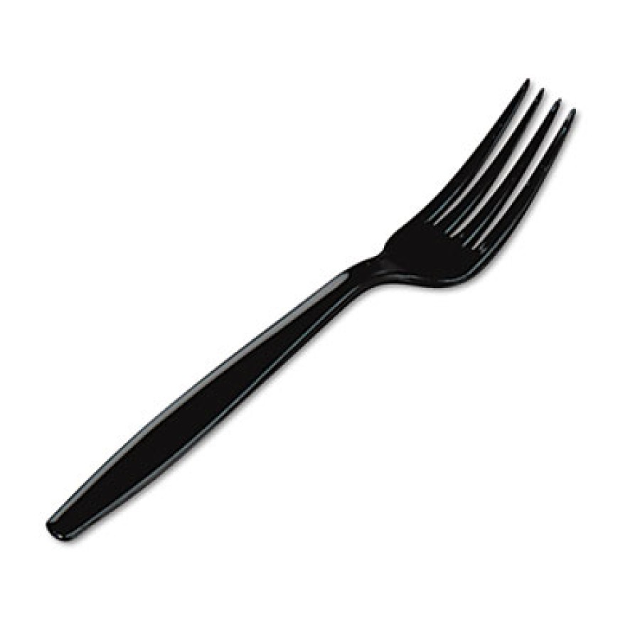 PLASTIC FORKS PLASTIC FORKS - Plastic Tableware, Heavyweight Forks, BlackStrong, shatter-resistant p