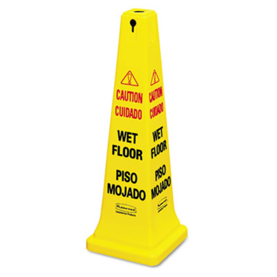 Wet Floor Sign Wet Floor Sign - Rubbermaid  Commercial Multilingual Safety ConeCAUTION,36" CONE,YWFo