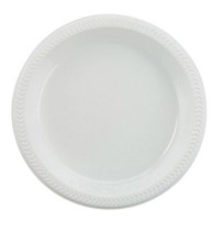 PLASTIC PLATES PLASTIC PLATES - Plastic Plates, 6 Inches, White, Round, 125/PackBoardwalk  Hi-Impact