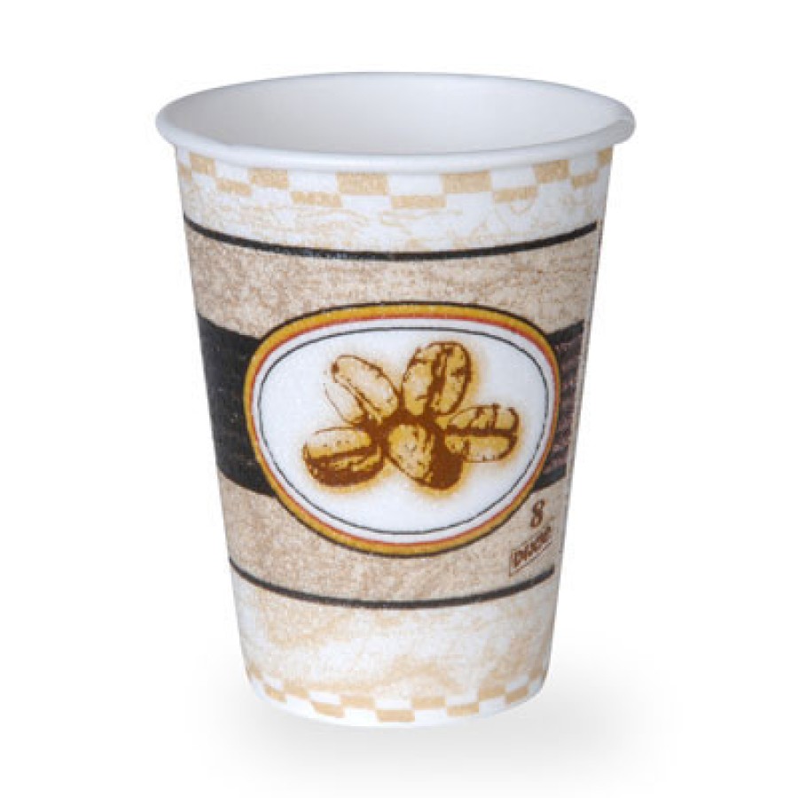 PAPER CUPS PAPER CUPS - PerfecTouch Hot Cups, 10 oz., Beans Design, 50/BagDixie  PerfecTouch  Paper 