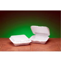 Hinged Container Hinged Container - Genpak  Foam Hinged Carryout ContainersCNTNR FOAM HING,1C,200/Cs with 100/bag