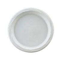 PLASTIC PLATES PLASTIC PLATES - Plastic Plates, 6 Inches, White, Round, Lightweight, 10/PackChinet  