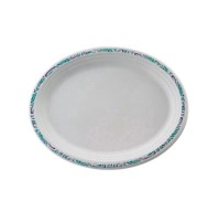 PAPER PLATES PAPER PLATES - Classic Paper Platters, 9 3/4 x 12 1/2, White with Festival Rim, Oval, 1