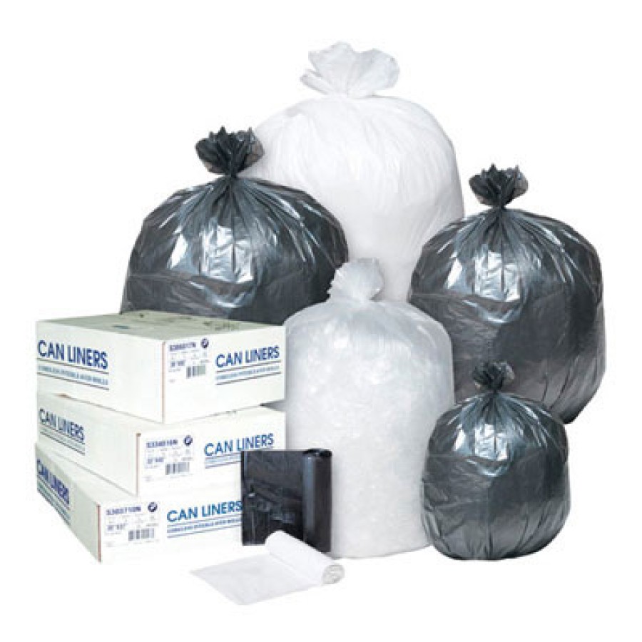 TRASH CAN LINER TRASH CAN LINER - High-Density Can Liner, 38 x 60, 60-Gallon, 12 Micron, Black, 25/R