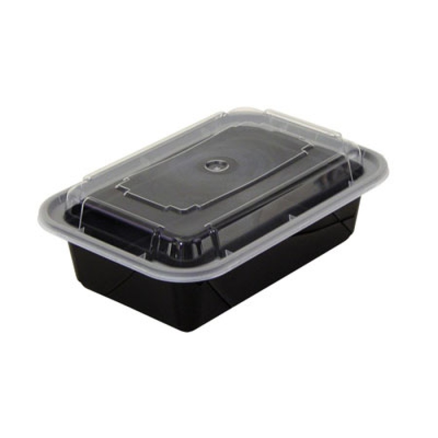 Carry Out Container Carry Out Container - Pactiv VERSAtainer  ContainersCONTNR,RECT,24OZ,BLK/CLRVERS