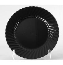 PLASTIC PLATES PLASTIC PLATES - Classicware Plastic Plates, 7 1/2 Inches, Black, Round, 10/PackWNA C